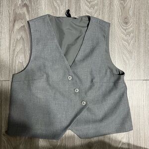 H&M Divided Gray Tailored Vest Sleeveless Button Front Women’s Size M